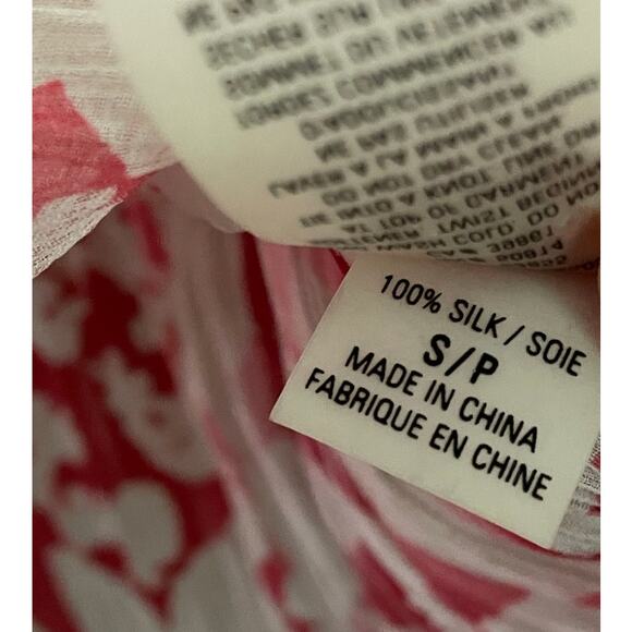 Elie Tahari Floral Sheer Silk Long Sleeve Tunic Blouse Swim Cover Small - Picture 5 of 13